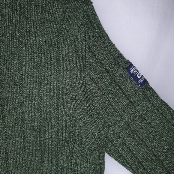 Abercrombie & Fitch Lambswool Sweater Mens XL Green Muscle V Neck Knit - Picture 4 of 10